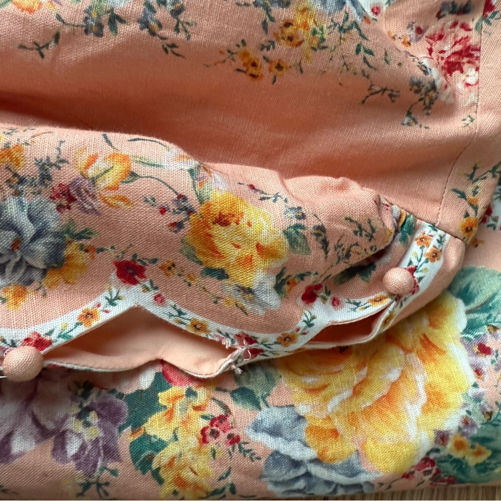 Zimmermann Zinnia Scallop Mini Dress Pink Floral Long Sleeve Linen - Size XS - Picture 9 of 15